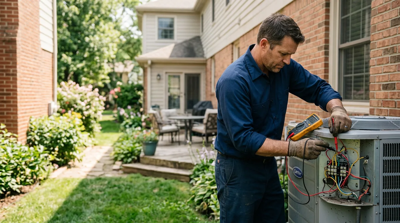 HVAC technician working near Aviston, IL